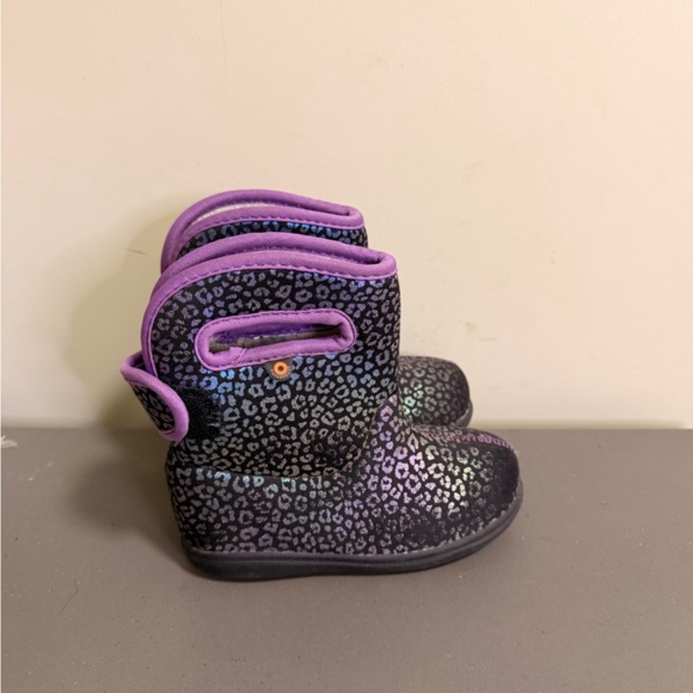 Baby Girls Bogs Rainbow Leopard Winter Snow Boots
